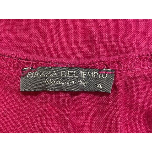 Piazza Del Tempio Dress Womens Hot Pink Linen Sleeveless Size XL - Picture 5 of 8